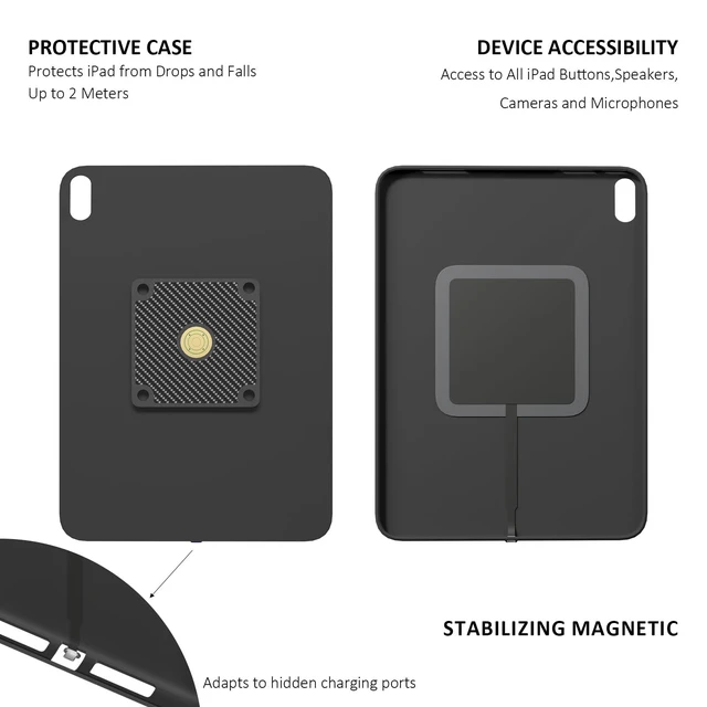 Alt view image 4 of 7 - Zilvex Wall Mount Charging Kit for Apple iPad Air 2024 13" Magnetic Tablet Wall Mount with 15W Fast Charging, TPU Protective Case, Smart Home Hub Integration