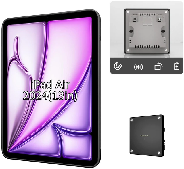 Main image of Zilvex Wall Mount Charging Kit for Apple iPad Air 2024 13" Magnetic Tablet Wall Mount with 15W Fast Charging, TPU Protective Case, Smart Home Hub Integration