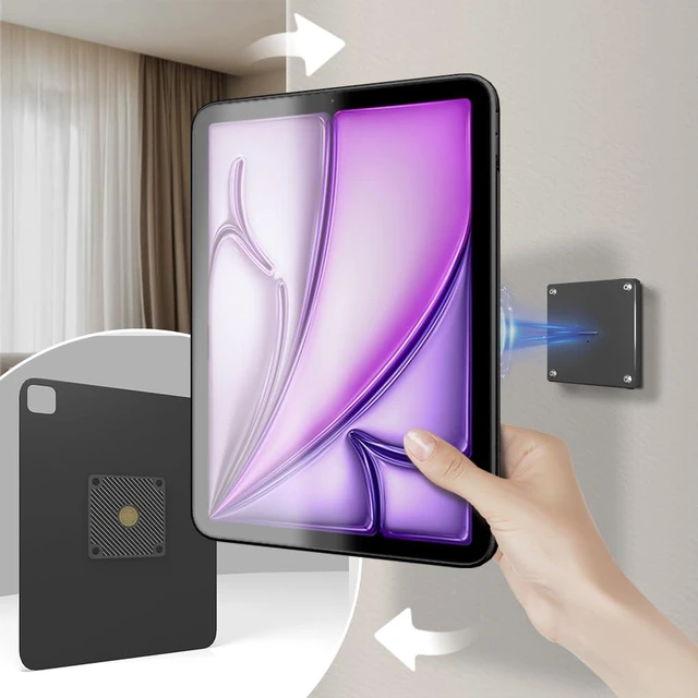 Alt view image 6 of 7 - Zilvex Wall Mount Charging Kit for Apple iPad Air 2024 13" Magnetic Tablet Wall Mount with 15W Fast Charging, TPU Protective Case, Smart Home Hub Integration