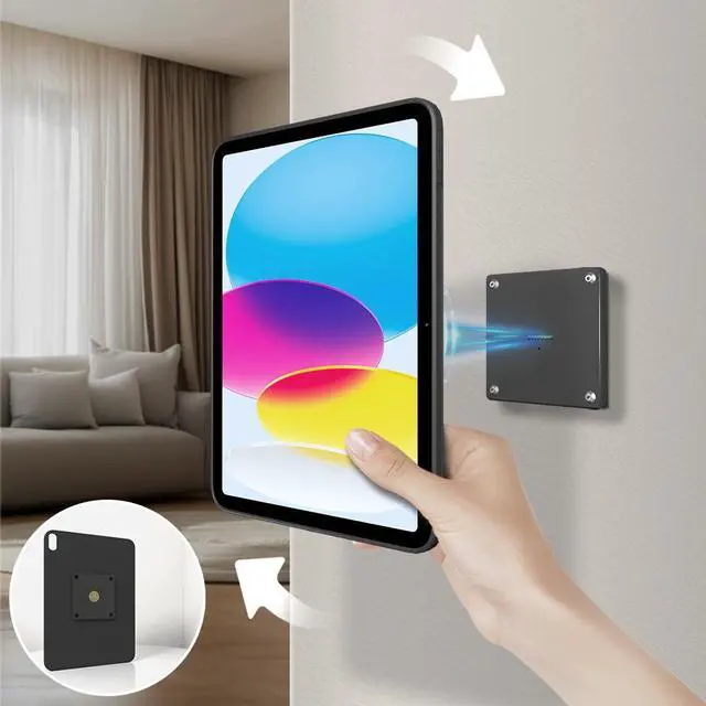 Main image of Zilvex Magnetic Wall Mount with Charging Case A8 for iPad (10th Generation) 10.9-Inch. 100-250V AC 18W Quick Charge, Strong Magnets