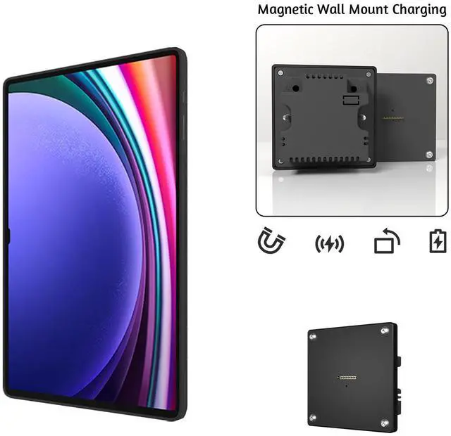 Alt view image 6 of 6 - Zilvex Magnetic Wall-Mounted Charging System for  Galaxy Tab S9 Ultra Samsung stand and case- Model QCS-9P with 15W Type-C Power Delivery,