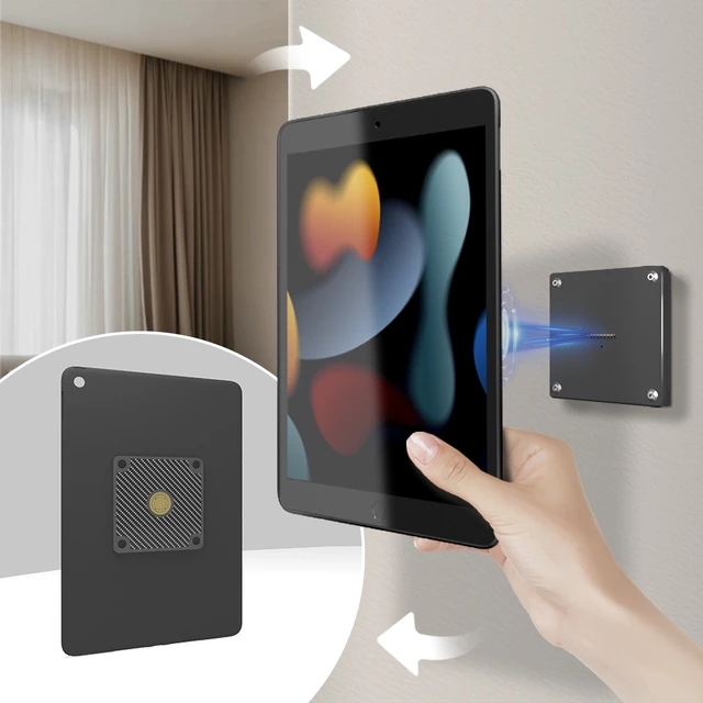 Alt view image 2 of 7 - Zilvex Magnetic WallMount Charging Kit for iPad 10.2 (7th/8th/9th Gen) 15W FastCharge Tablet Holder with TPU Protective Case, 360° Rotation