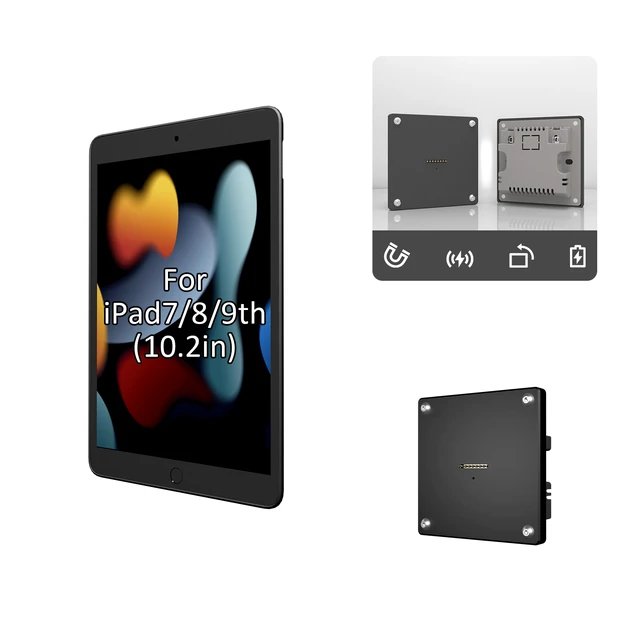 Main image of Zilvex Magnetic WallMount Charging Kit for iPad 10.2 (7th/8th/9th Gen) 15W FastCharge Tablet Holder with TPU Protective Case, 360° Rotation