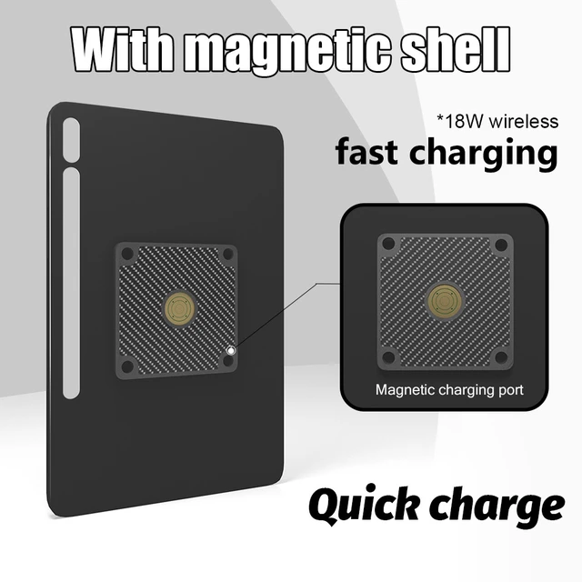 Alt view image 6 of 7 - Zilvex Samsung Galaxy Tab S10 FE 10.9Inch Wall Mounted Magnetic Charging Dock AC Tablet Holder for Hotel and Business