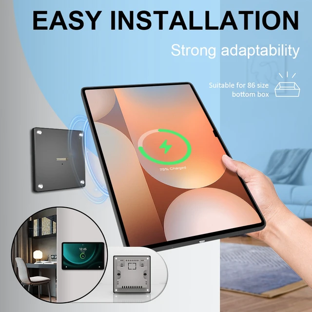 Alt view image 6 of 7 - Zilvex Samsung Galaxy Tab S10 Ultra 14.6Inch Wall Mount Charging Station AC Magnetic Wireless Dock for Home and Commercial Applications