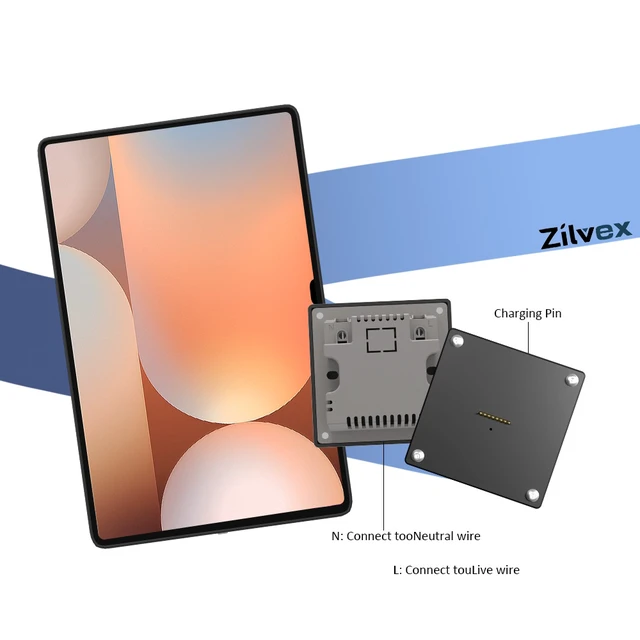 Alt view image 4 of 7 - Zilvex Samsung Galaxy Tab S10 Ultra 14.6Inch Wall Mount Charging Station AC Magnetic Wireless Dock for Home and Commercial Applications