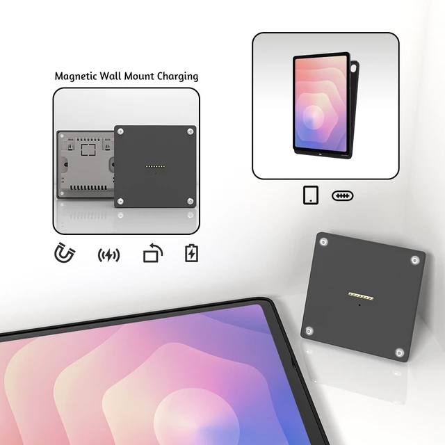 Alt view image 3 of 7 - Zilvex Samsung Galaxy Tab S11 11Inch Wall Mount Charger AC Magnetic Wireless Dock for Smart Home Control