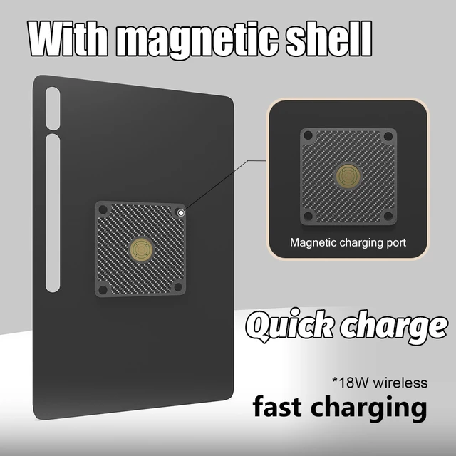 Alt view image 6 of 7 - ZILVEX Wall-Mounted Magnetic Wireless Charging Dock with Protective Case Seamless Integration for Samsung Galaxy tab S11 Ultra 14.6in