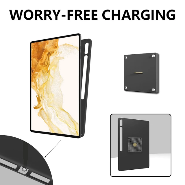Alt view image 4 of 7 - Zilvex Samsung Galaxy Tab S8 Plus 12.4Inch Wall Mount Charger AC Magnetic Tablet Dock for Restaurant Ordering and POS