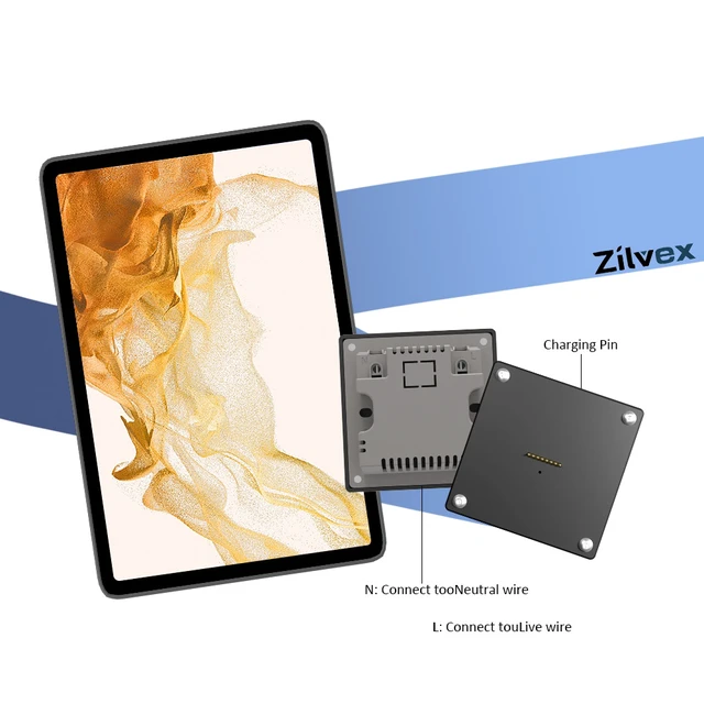 Alt view image 5 of 7 - Zilvex Samsung Galaxy Tab S8 Plus 12.4Inch Wall Mount Charger AC Magnetic Tablet Dock for Restaurant Ordering and POS