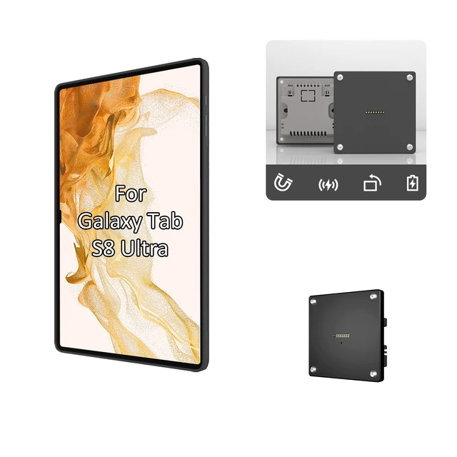 Alt view image 5 of 7 - Zilvex Samsung Galaxy Tab S8 Ultra 14.6Inch Wall Mount Charging Station AC Magnetic Wireless Dock for Home and Commercial Applications