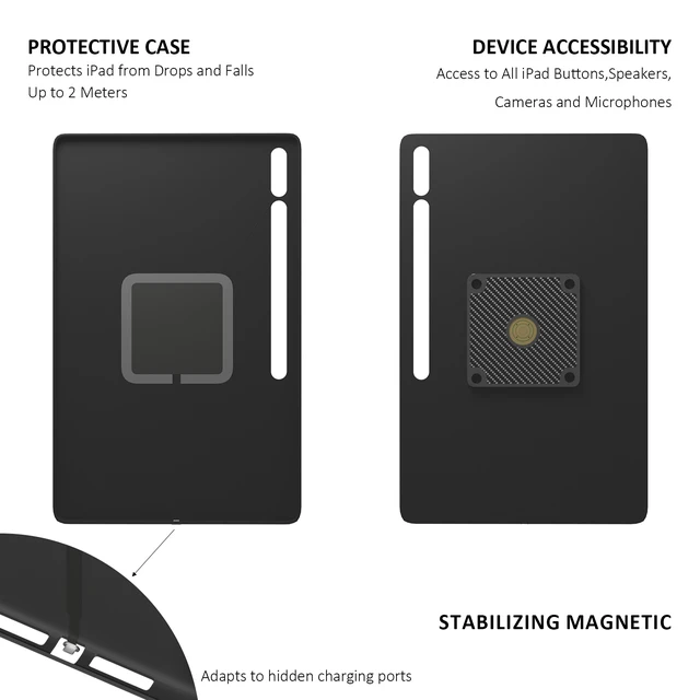 Alt view image 7 of 7 - Zilvex Samsung Galaxy Tab S10 FE Plus 13.1Inch Magnetic Wall Charging Dock AC Tablet Mount for Smart Home, Office and Commercial Use