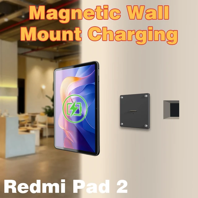 Alt view image 7 of 7 - Zilvex Redmi Pad 2 - 11Inch Wall Mount with Charging, Hardwired AC Magnetic Dock, In-Wall Tablet Charging Station