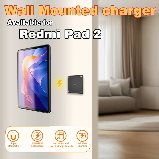 Main image of Zilvex Redmi Pad 2 - 11Inch Wall Mount with Charging, Hardwired AC Magnetic Dock, In-Wall Tablet Charging Station
