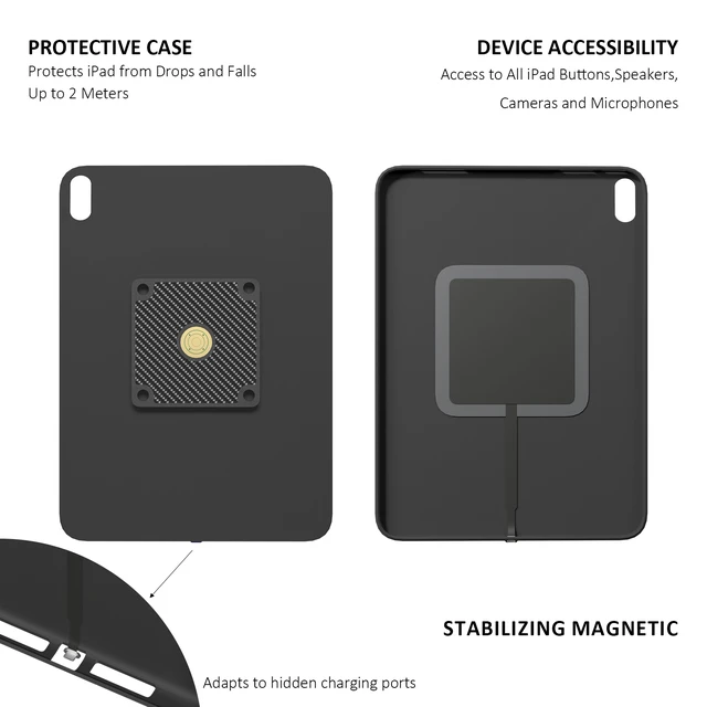 Alt view image 7 of 7 - Zilvex iPad A16 10.9 Inch PoE Wall Mount Charger, Magnetic Tablet Charging Dock with Ethernet Power and 86x86 Mounting