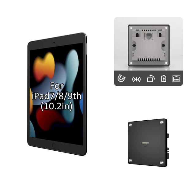 Alt view image 5 of 7 - Zilvex Magnetic iPad 7/8/9Gen 10.2 Inch PoE Wall Charging Station, Tablet Mount with Power over Ethernet for Restaurant POS