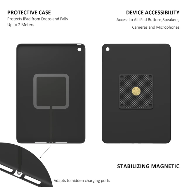 Alt view image 6 of 7 - Zilvex iPad Air 1/2th 9.7 Inch Smart Home PoE Wall Mount, Magnetic Charging Dock with Ethernet Power Supply