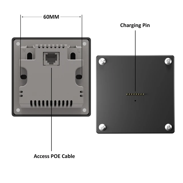 Alt view image 7 of 7 - Zilvex iPad Air 1/2th 9.7 Inch Smart Home PoE Wall Mount, Magnetic Charging Dock with Ethernet Power Supply