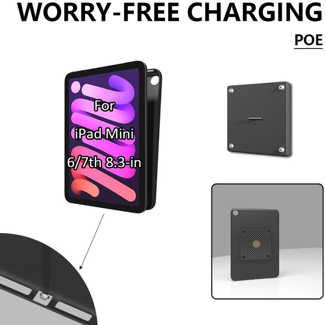 Main image of Zilvex iPad Mini 6/7th 8.3 Inch 86x86 PoE Wall Charging Dock, Magnetic Tablet Holder with Integrated Ethernet Power