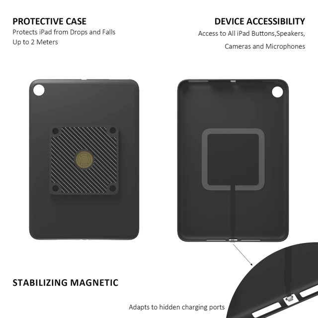 Alt view image 6 of 7 - Zilvex iPad Mini 6/7th 8.3 Inch 86x86 PoE Wall Charging Dock, Magnetic Tablet Holder with Integrated Ethernet Power