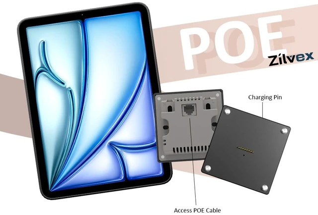 Alt view image 5 of 7 - Zilvex iPad Air 11Inch M2,M3 PoE Magnetic Wall Mount with Charging, Ethernet Powered Tablet Dock for Commercial Use