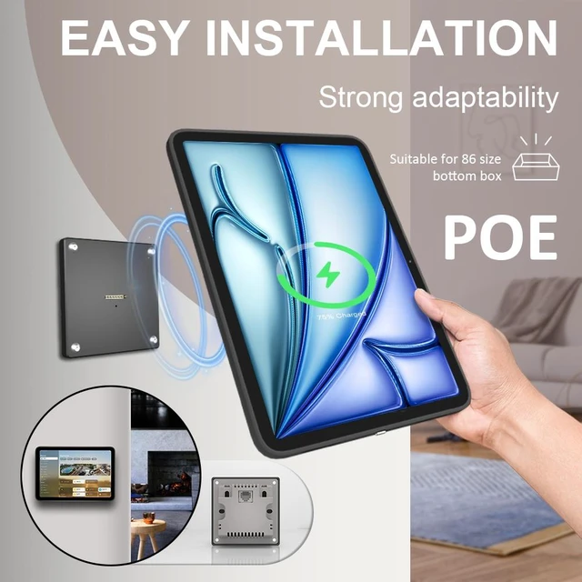 Alt view image 2 of 7 - Zilvex iPad Air 11Inch M2,M3 PoE Magnetic Wall Mount with Charging, Ethernet Powered Tablet Dock for Commercial Use