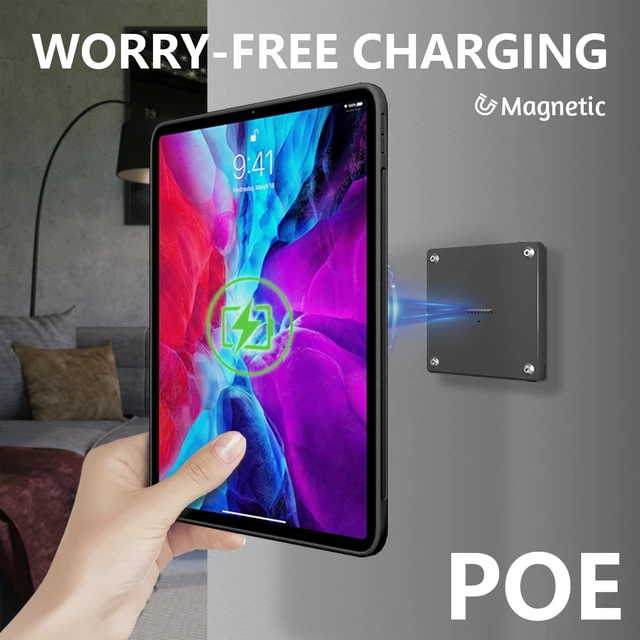 Alt view image 2 of 7 - Zilvex Magnetic iPad Pro 2/3/4th 11Inch PoE Wall Charging Station, Tablet Mount with Power over Ethernet for Restaurant POS