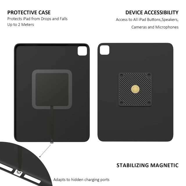 Alt view image 7 of 7 - Zilvex iPad Pro 13Inch M4,M5 86x86 PoE Wall Charging Dock, Magnetic Tablet Holder with Integrated Ethernet Power