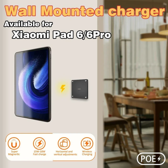 Main image of Zilvex Xiaomi Pad 6/6Pro 11 Inch PoE Wall Mount Charger, Magnetic Tablet Charging Dock with Ethernet Power and 86x86 Mounting