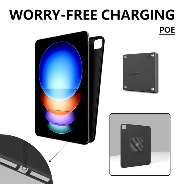 Alt view image 3 of 7 - Zilvex Xiaomi Pad 6SPro 12.4 Inch PoE Magnetic Wall Mount Charger, Hidden Wire Tablet Dock for In-Wall Installation