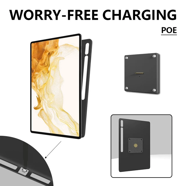 Alt view image 5 of 7 - Zilvex Samsung Galaxy Tab S8 Plus 12.4 Inch Magnetic Wall Charging Station, Hardwired AC Tablet Dock