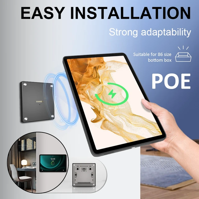 Alt view image 3 of 7 - Zilvex Samsung Galaxy Tab S8 Plus 12.4 Inch Magnetic Wall Charging Station, Hardwired AC Tablet Dock