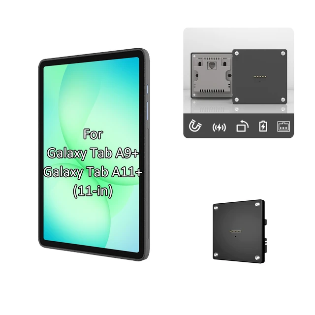 Alt view image 2 of 7 - Zilvex Samsung Galaxy Tab A11 Plus 11 Inch Smart Home PoE Wall Mount, Magnetic Charging Dock with Ethernet Power
