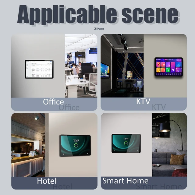 Alt view image 3 of 7 - Zilvex Samsung Galaxy Tab A11 Plus 11 Inch Smart Home PoE Wall Mount, Magnetic Charging Dock with Ethernet Power