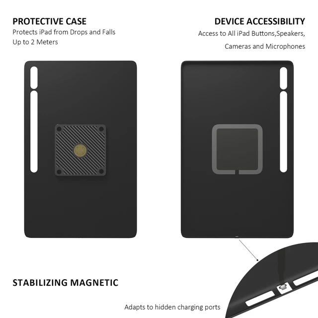 Alt view image 7 of 7 - Zilvex Samsung Galaxy Tab S9 Plus 12.4 Inch PoE Wall Mount Charger, Magnetic Tablet Dock with Ethernet Power