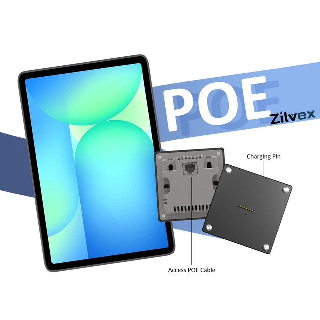 Alt view image 4 of 7 - Zilvex Samsung Galaxy Tab S10 FE Plus 13.1 Inch PoE Wall Mount Charger, Magnetic Tablet Dock with Ethernet Power