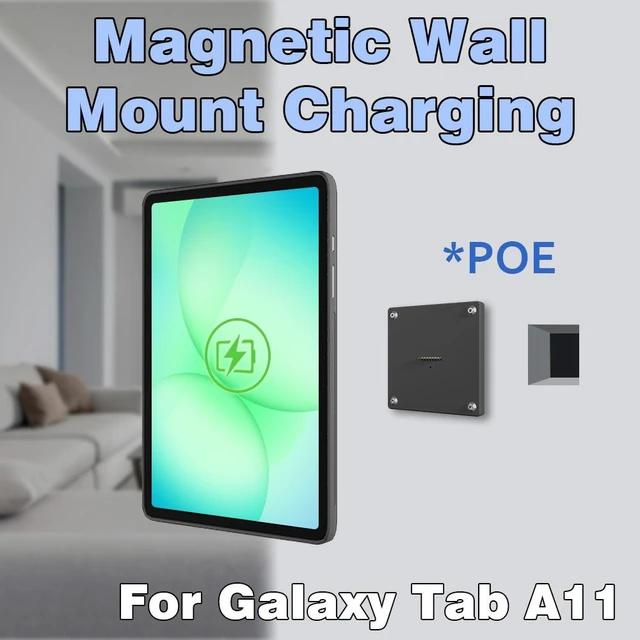 Main image of Zilvex Samsung Galaxy Tab A11 8.7 Inch Smart Home PoE Wall Mount, Magnetic Charging Dock with Ethernet Power