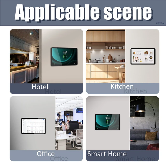 Alt view image 3 of 7 - Zilvex Samsung Galaxy Tab A11 8.7 Inch Smart Home PoE Wall Mount, Magnetic Charging Dock with Ethernet Power