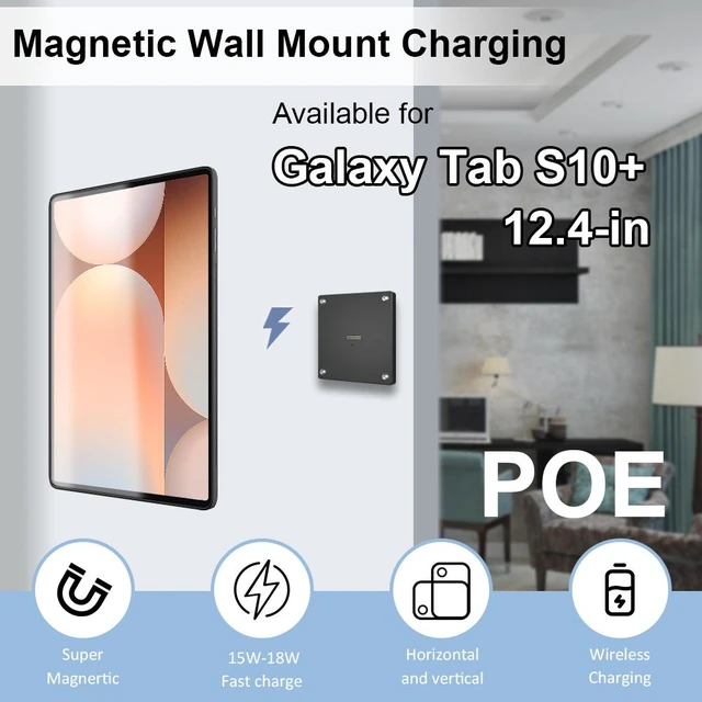 Main image of Zilvex Samsung Galaxy Tab S10 Plus 12.4 Inch Smart Home PoE Wall Mount, Magnetic Charging Dock with Ethernet Power