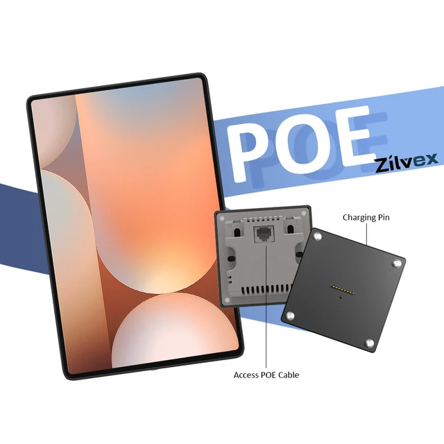 Alt view image 4 of 7 - Zilvex Samsung Galaxy Tab S10 Plus 12.4 Inch Smart Home PoE Wall Mount, Magnetic Charging Dock with Ethernet Power