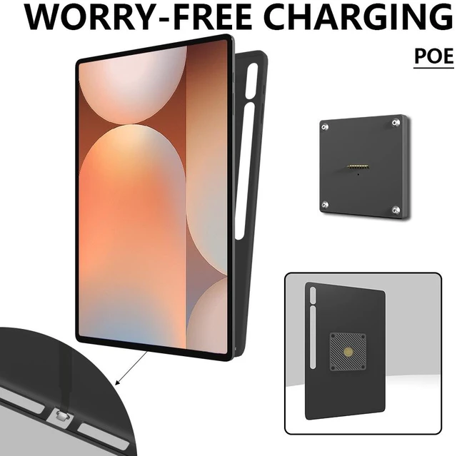 Alt view image 4 of 7 - Zilvex Samsung Galaxy Tab S10 Ultra 14.6 Inch PoE Wall Mount Charger, Magnetic Tablet Dock with Ethernet Power