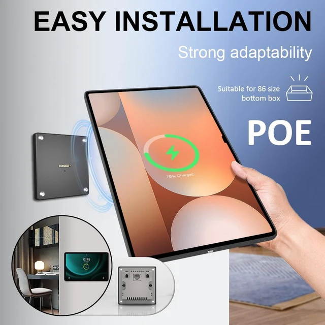 Alt view image 2 of 7 - Zilvex Samsung Galaxy Tab S10 Ultra 14.6 Inch PoE Wall Mount Charger, Magnetic Tablet Dock with Ethernet Power