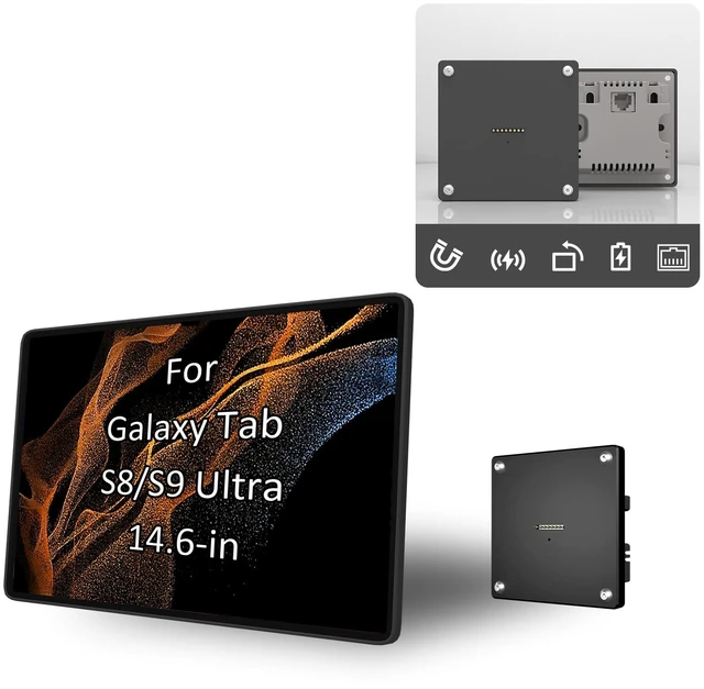 Main image of Zilvex Samsung Galaxy Tab S8 Ultra 14.6 Inch Smart Home PoE Wall Mount, Magnetic Charging Dock with Ethernet Power