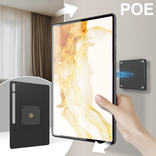 Alt view image 2 of 7 - Zilvex Samsung Galaxy Tab S8 Ultra 14.6 Inch Smart Home PoE Wall Mount, Magnetic Charging Dock with Ethernet Power