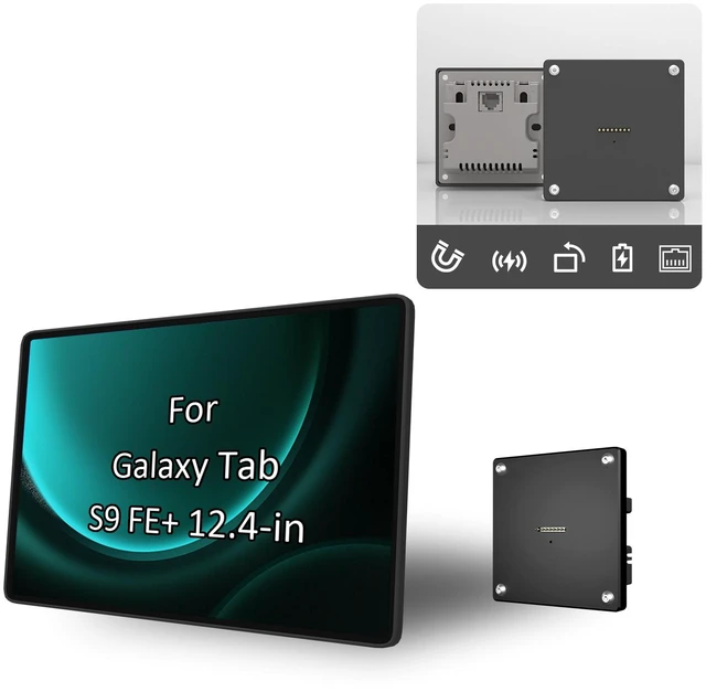 Main image of Zilvex Samsung Galaxy Tab S9 FE Plus 12.4 Inch PoE Magnetic Wall Charging Dock, In-Wall Tablet Mount with Hidden Wiring