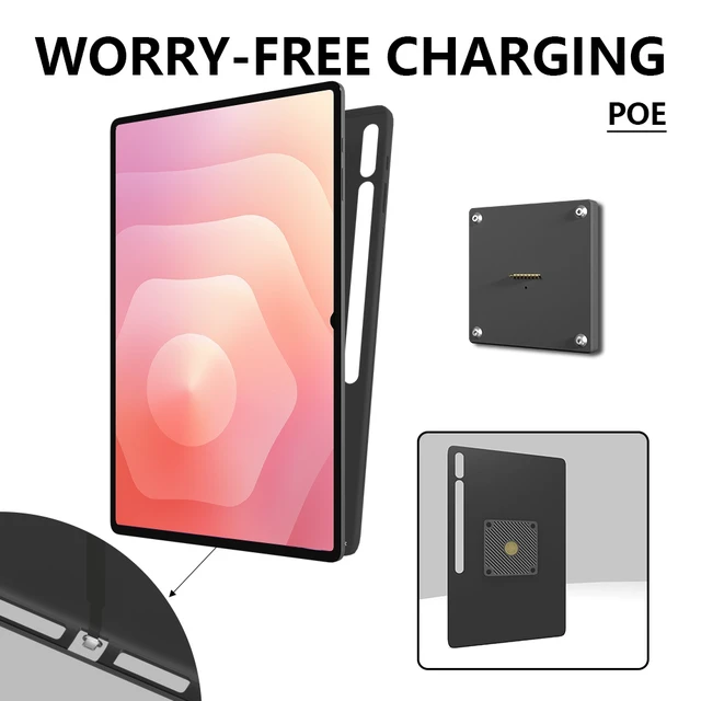 Alt view image 5 of 7 - Zilvex Samsung Galaxy Tab S11 Ultra 14.6 Inch PoE Wall Mount Charger, Magnetic Tablet Dock with Ethernet Power