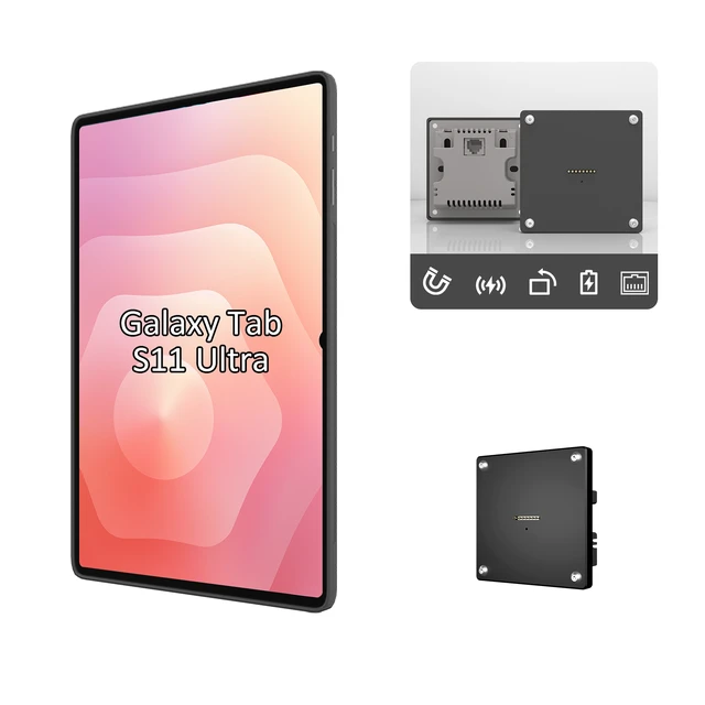 Alt view image 4 of 7 - Zilvex Samsung Galaxy Tab S11 Ultra 14.6 Inch PoE Wall Mount Charger, Magnetic Tablet Dock with Ethernet Power