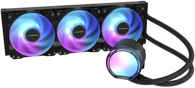 Main image of TCOMAS LE100 Black 360 ARGB Liquid CPU Cooler  Sleek AIO Cooling Solution with Dynamic ARGB Pump Head & Fans, Supports Intel LGA 1851/1700 & AMD AM5/AM4