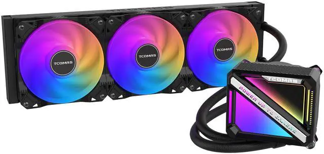 Main image of TCOMAS LE200 Black 360 ARGB Liquid CPU Cooler  Signature Square ARGB Pump Design, Vibrant Lighting Effects, Supports Intel LGA 1851/1700 & AMD AM5/AM4