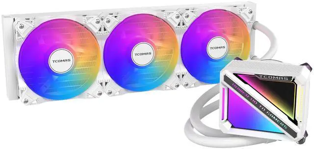 Main image of TCOMAS LE200 White 360 ARGB Liquid CPU Cooler  Signature Square ARGB Pump Design, Vibrant Lighting Effects, Supports Intel LGA 1851/1700 & AMD AM5/AM4